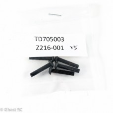 TD705003 Team Durango Button Hex Screw M3x15mm (5)